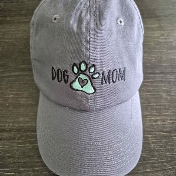 OpenRoad 'Dog Mom' Paw Print Baseball Hat Gray One Size - New - Picture 1 of 5